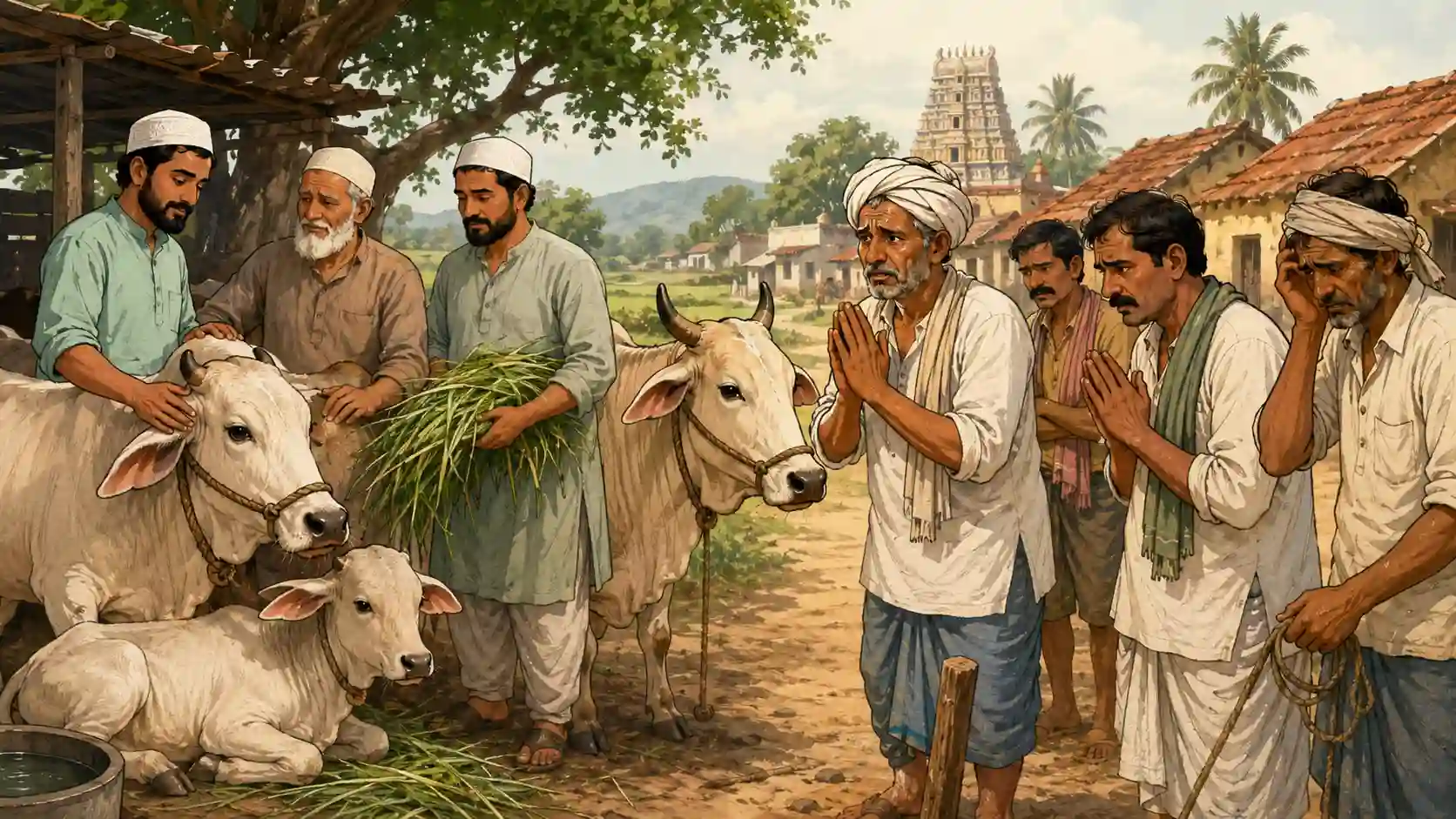 ವಿಚಿತ್ರ ತಿರುವು: ಹಸು ಕಾಪಾಡುತ್ತಿರುವ ಮುಸ್ಲಿಮರು, ಮಾರಾಟಕ್ಕೆ ಅರ್ಥಿಸುತ್ತಿರುವ ಹಿಂದೂ ರೈತರು